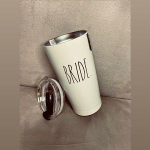 Rae Dunn “BRIDE” tumbler with pop lid and straw hole